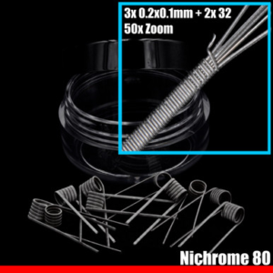 Hybrid Wire Coils - 2x Core 32 N80 + 3x 0.2x0.1mm / 38 N80 - 10 Pack