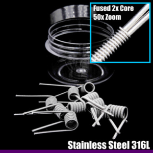 Hybrid Wire Coils - Fused 2x Core SS 316L / 316L - 10 Pack